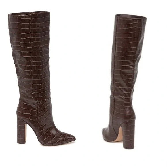 NWT Steve Madden Nikitta Croc Embossed Boots - Picture 2 of 6